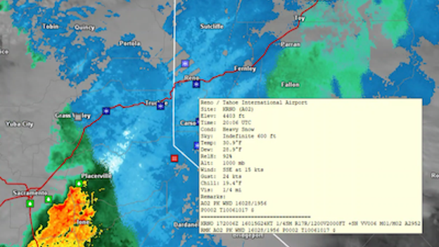 Heavy snow extends beyond Sierra Nevada mountains