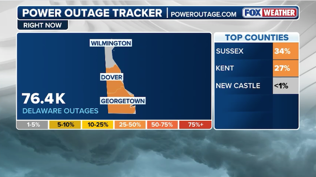 Downed trees and power lines blocking 100+ roads in Delaware