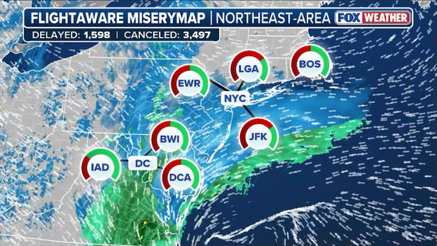 Northeast travel paralyzed with 15,000 flight disruptions through Tuesday