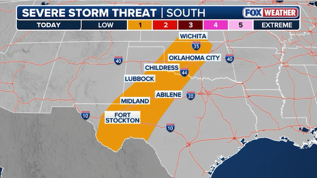 Damaging winds, hail eye Texas and Oklahoma as storm system ignites