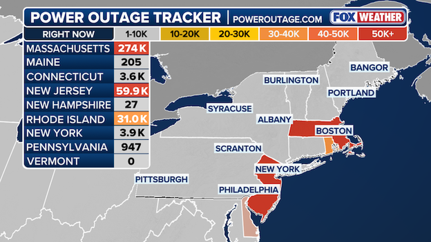 Outages stagnate as nor’easter locks down Massachusetts coast