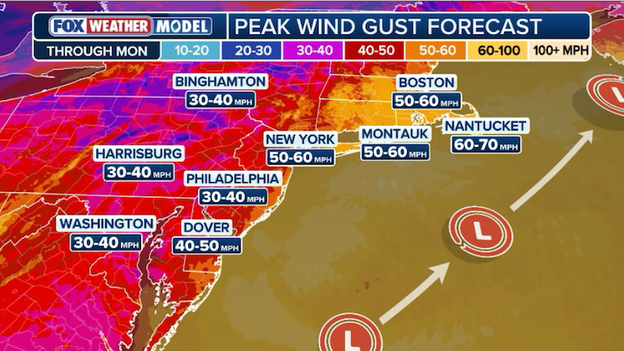60 mph gusts to lash Northeast coast as bomb cyclone intensifies