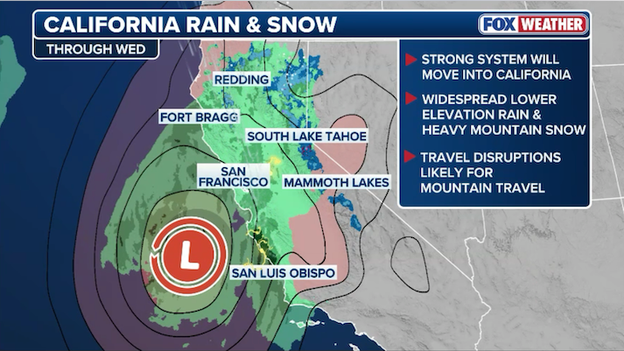 California counting on big snow this week from powerful storm crashing into the coast