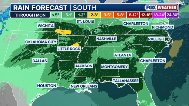 Drenching rain, flash flood threat to expand across South this weekend