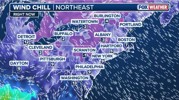 10 am ET: gradual warmup underway in the Northeast