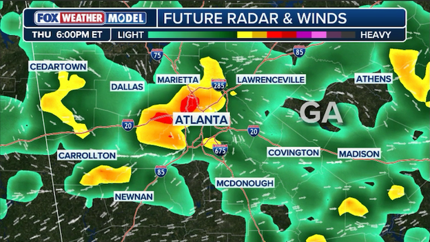 Afternoon thunderstorms could slow flights at America's busiest airport on Thursday