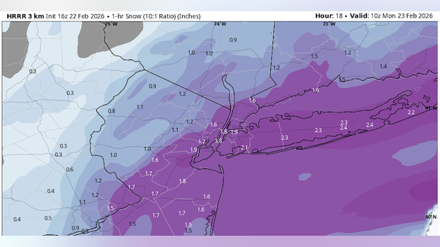 Midnight to morning: When the "bomb cyclone" will hit New York City hardest