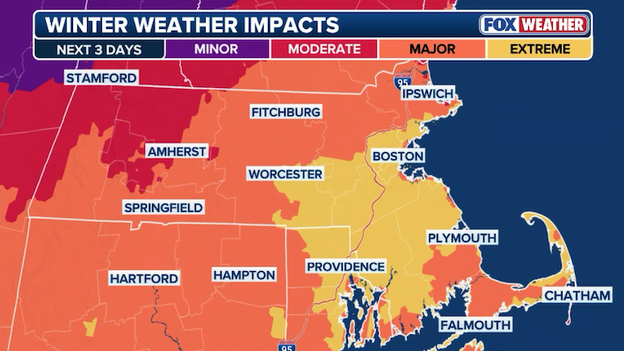 National Weather Service warns of destructive storm potential southeast of Boston
