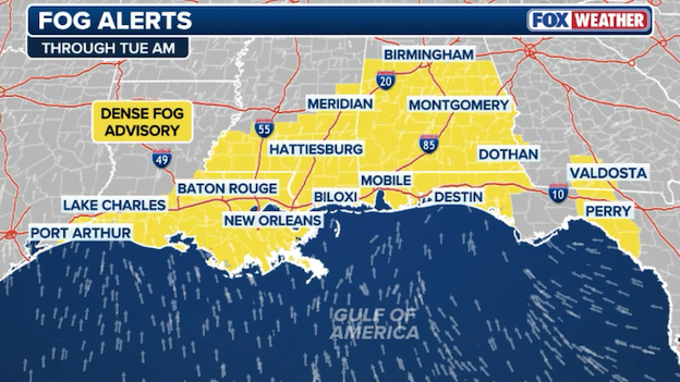 Millions under Dense Fog Advisories this morning in the Deep South