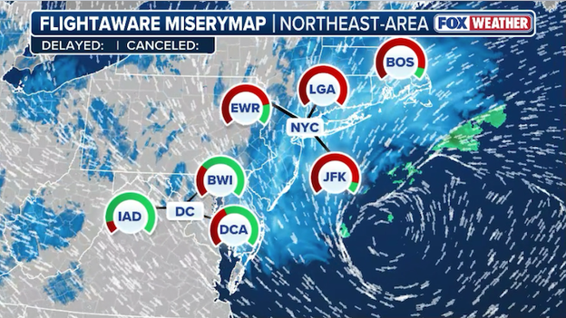 18,000 flights disrupted as blizzard 'bomb' shuts down Northeast