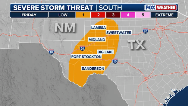 Rowdy storms and hail threat loom for Texas on Friday night