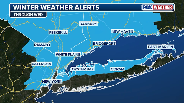 Winter Weather Advisories expanded into New York City metro area for tonight
