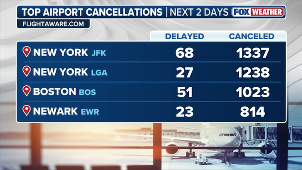 Nearly 10,000 flights disrupted by monster blizzard