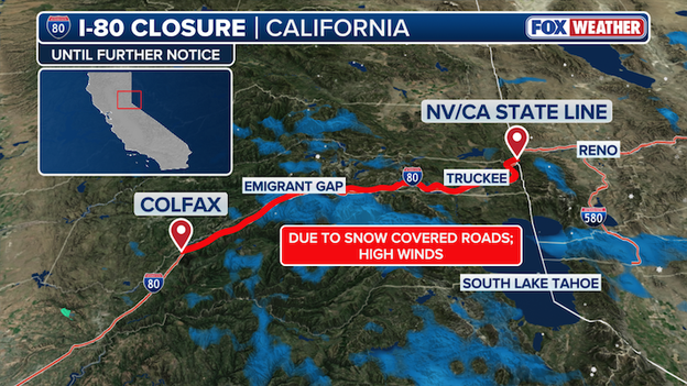 Interstate 80 remains closed as 'worst conditions in years' paralyze the Sierra