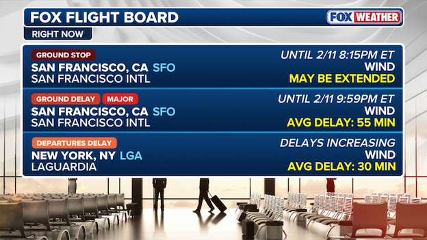 FOX Flight Board: Weather causes travel trouble in San Francisco and NYC