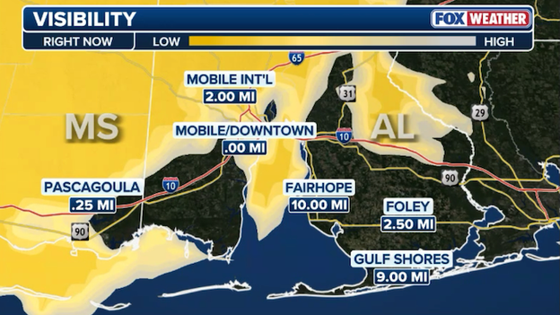 Visibility improving across Mobile Bay following morning gridlock
