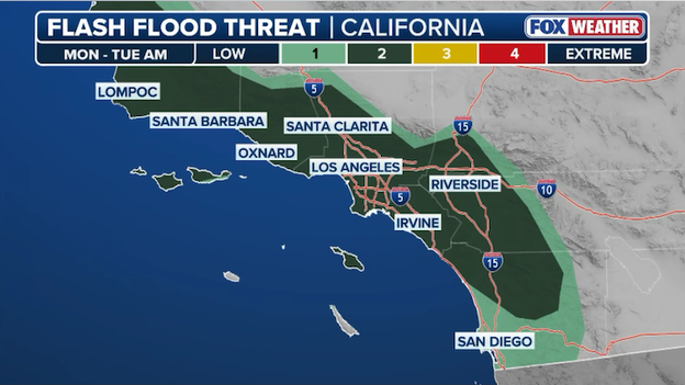 Los Angeles faces 'dangerous' flash flood threat today