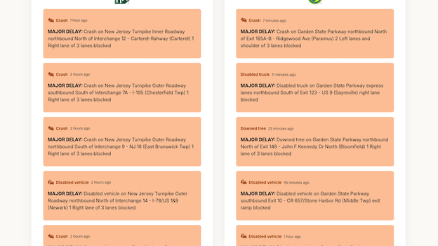 Nor'easter chaos causes crashes on two major New Jersey highways