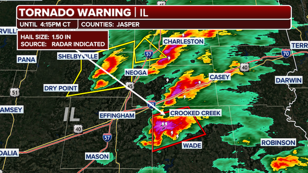 First tornado warning issued in Illinois as severe weather begins to take hold