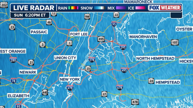 Snow rates hit 1 inch per hour at Newark, JFK, and Islip