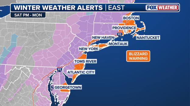 Boston under Blizzard Warning as East Coast braces for major nor'easter