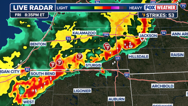 Michigan area slammed by deadly tornadoes experiencing line of thunderstorms