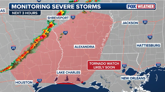 Tornado Watch coming for East Texas and Louisiana soon