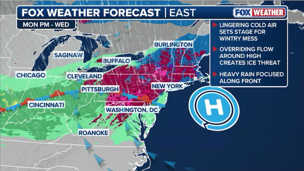 Messy mix takes aim on the Northeast for Tuesday