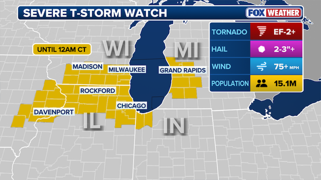 Severe Thunderstorm Watch issued: Chicago braces for huge Hail and damaging winds
