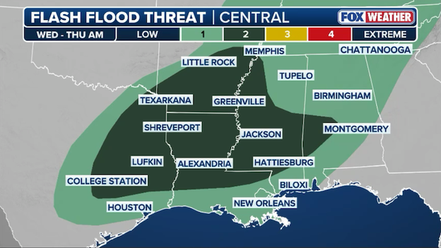 Analysis: Why 'training storms' pose a flash flood threat to the Deep South today