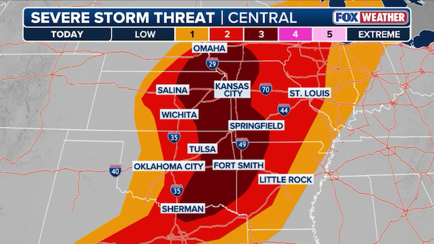 Severe storm threat zone expands as hail, tornado risk increases