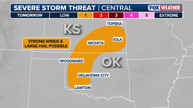 Watch out for hail and damaging winds in the Plains on Tuesday