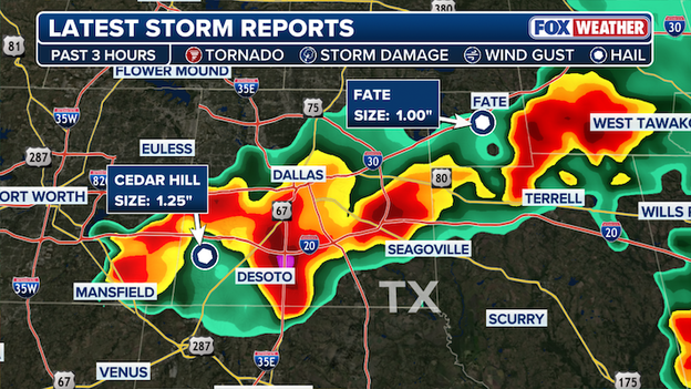 Latest storm reports as severe storms slam Texas