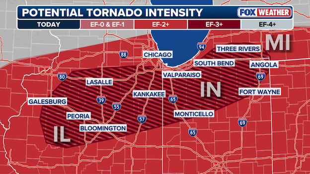 SPC warns of potential for 'intense' tornadoes across the Midwest today