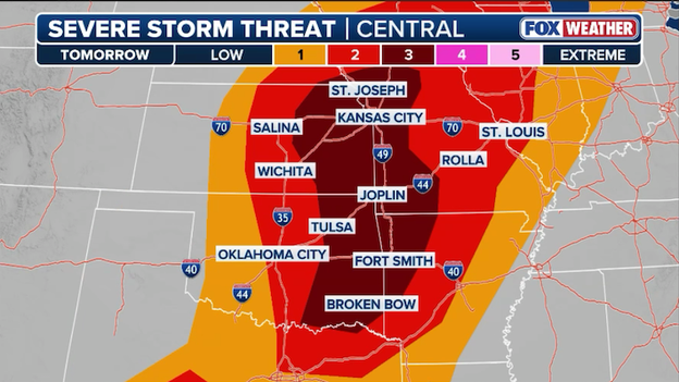 Threat zone shifts for Friday's expected severe weather outbreak