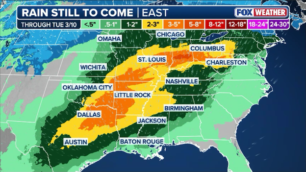 Growing flood threat for America's Heartland through the weekend