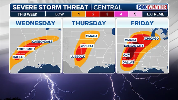 Multi-day severe storm threat developing across the central U.S.