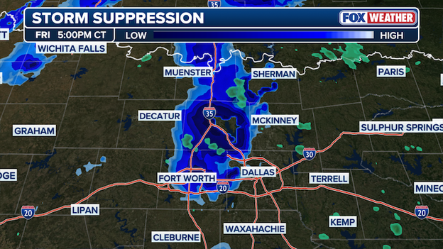 Storm Suppression: Severe weather threat rapidly decreasing near Dallas