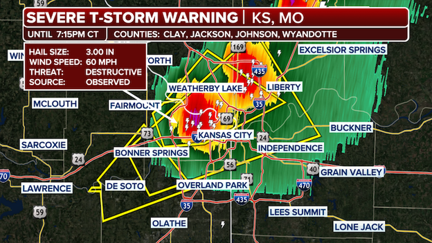 Tennis ball-sized hail hammers Kansas City