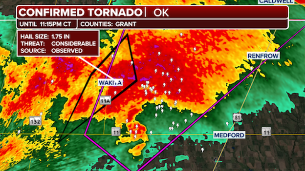 Confirmed tornado on the ground in Oklahoma