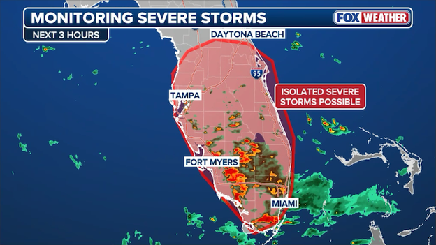 Florida faces afternoon sea breeze storms with a localized severe weather threat