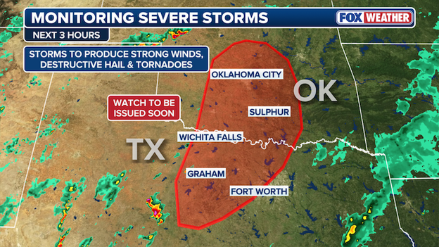 Severe weather threat increasing across Texas and Oklahoma
