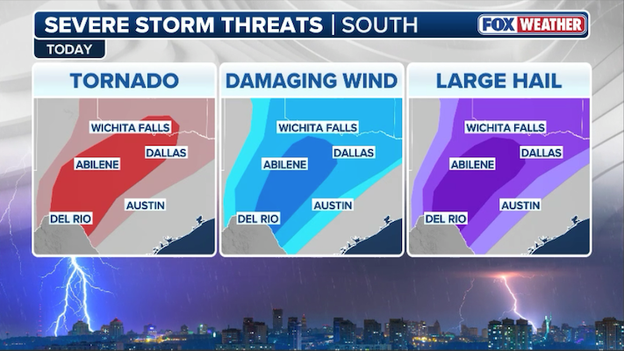 Texas on high alert for baseball-sized hail as dryline storms ignite Tuesday