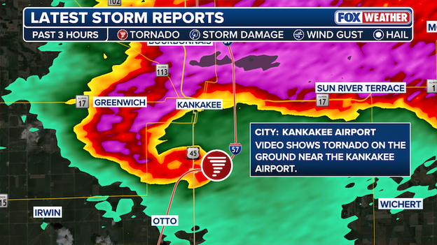 'Violent' tornado rips through Kankakee, Illinois