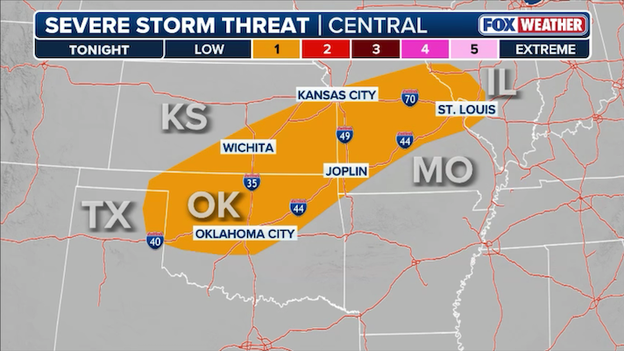 Severe storms to ramp up tonight with large hail threat across the Plains