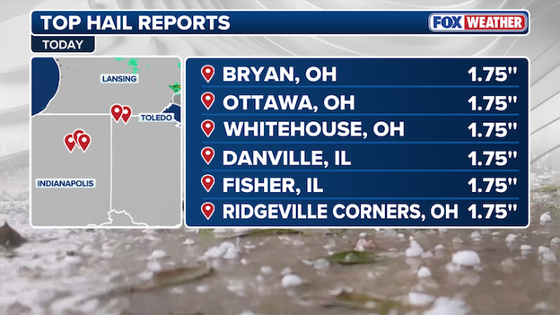 Fore! Golf ball sized hail reported in Ohio and Illinois