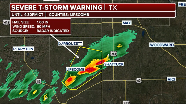 First Severe Thunderstorm Warning of the day issued in Texas