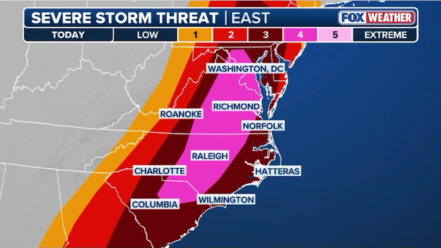 Destructive 'fast-track' storms target the East Coast in rare severe weather outbreak