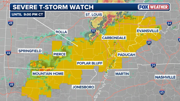 Severe Thunderstorm Watch issued across the Ozarks and Ohio Valley