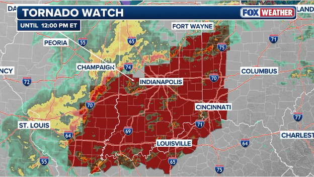 Tornado Watch issued for parts of Illinois, Indiana, Kentucky, and Ohio